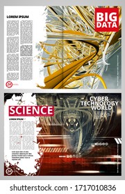 Modern vector templates for brochure, magazine, flyer, booklet with 3D rendering technology concept