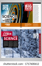 Modern vector templates for brochure, magazine, flyer, booklet with 3D rendering technology concept