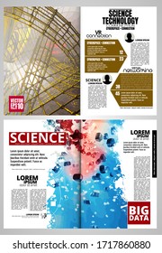 Moderne Vektorillustration-Vorlagen für Broschüren, Zeitschriften, Flyer, Broschüre mit 3D-Renderingtechnologie-Konzept