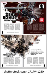 Modern vector templates for brochure, magazine, flyer, booklet with 3D rendering technology concept