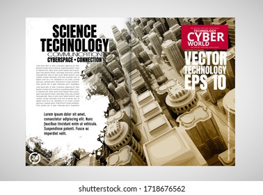 Modern vector templates for brochure, magazine, flyer, booklet with 3D rendering technology concept