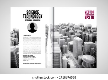 Modern vector templates for brochure, magazine, flyer, booklet with 3D rendering technology concept