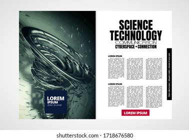 Modern vector templates for brochure, magazine, flyer, booklet with 3D rendering technology concept