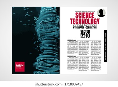 Modern vector templates for brochure, magazine, flyer, booklet with 3D rendering technology concept