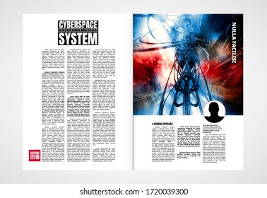 Modern vector templates for brochure, magazine, flyer, booklet with technology concept in background