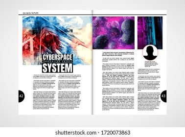 Modern vector templates for brochure, magazine, flyer, booklet with technology concept in background