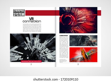 Modern vector templates for brochure, magazine, flyer, booklet with technology concept in background