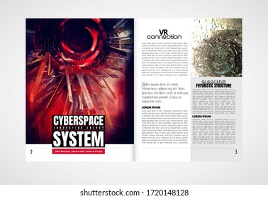 Modern vector templates for brochure, magazine, flyer, booklet with technology concept in background