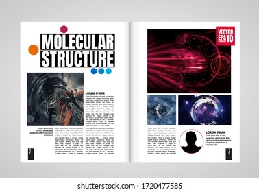 Modern vector templates for brochure, magazine, flyer, booklet with technology concept in background
