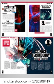 Modern vector templates for brochure, magazine, flyer, booklet with technology concept in background