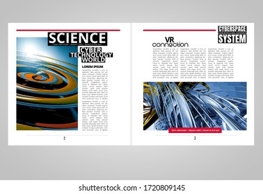 Modern vector templates for brochure, magazine, flyer, booklet with technology concept in background