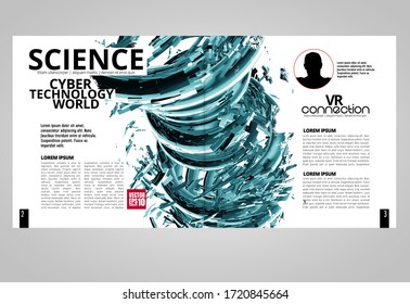 Modern vector templates for brochure, magazine, flyer, booklet with technology concept in background