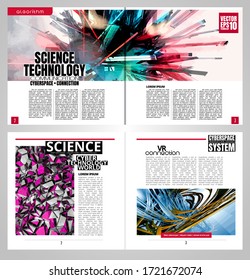 Modern vector templates for brochure, magazine, flyer, booklet with technology concept in background