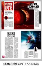 Modern vector templates for brochure, magazine, flyer, booklet with technology concept in background