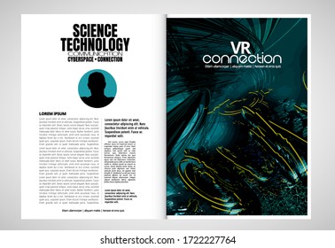 Modern vector templates for brochure, magazine, flyer, booklet with technology concept in background