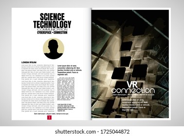 Modern vector templates for brochure, magazine, flyer, booklet with technology concept in background