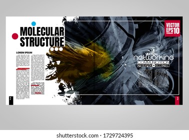 Modern vector templates for brochure, magazine, flyer, booklet with technology concept