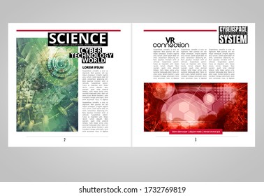 Modern vector templates for brochure, magazine, flyer, booklet with technology concept in background