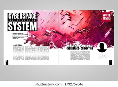 Modern vector templates for brochure, magazine, flyer, booklet with technology concept in background