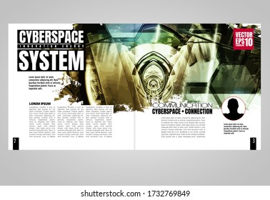 Moderne Vektor-Vorlagen für Broschüren, Zeitschriften, Flyer, Broschüren, Broschüren mit Technologiekonzept im Hintergrund
