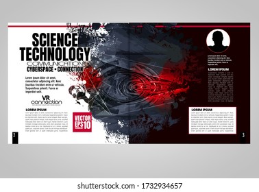 Moderne Vektor-Vorlagen für Broschüren, Zeitschriften, Flyer, Broschüren mit Technologiekonzept