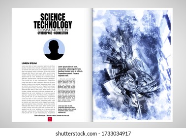 Modern vector templates for brochure, magazine, flyer, booklet with technology concept