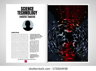 Modern vector templates for brochure, magazine, flyer, booklet with technology concept