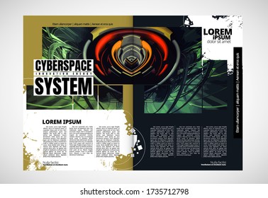 Modern vector templates for brochure, magazine, flyer, booklet with technology concept in background