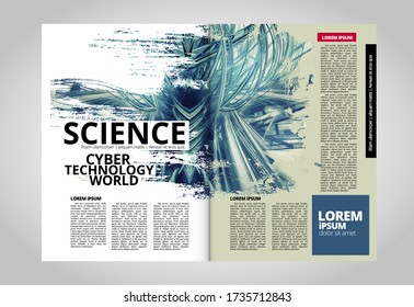 Modern vector templates for brochure, magazine, flyer, booklet with technology concept in background