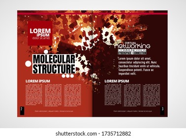 Modern vector templates for brochure, magazine, flyer, booklet with technology concept in background