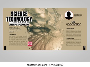 Modern vector templates for brochure, magazine, flyer, booklet with 3D rendering technology concept