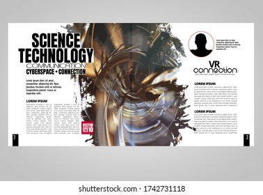 Modern vector templates for brochure, magazine, flyer, booklet with 3D rendering technology concept