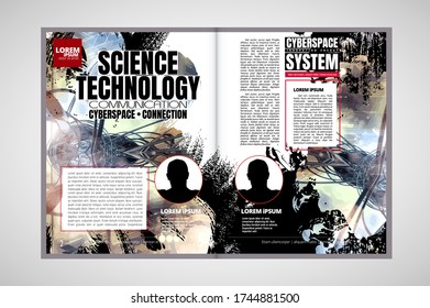 Modern vector templates for brochure, magazine, flyer, booklet with 3D rendering technology concept