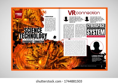 Modern vector templates for brochure, magazine, flyer, booklet with 3D rendering technology concept
