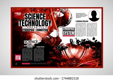 Modern vector templates for brochure, magazine, flyer, booklet with 3D rendering technology concept