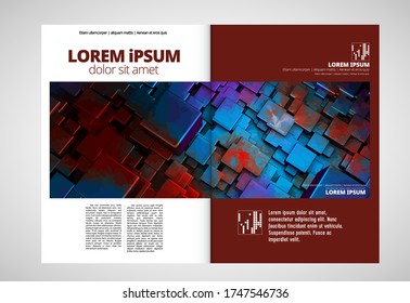 Moderne Vektorvorlagen für Broschüren, Magazine, Flyer, Broschüren mit 3D-Renderingtechnologie-Konzept