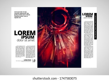 Modern vector templates for brochure, magazine, flyer, booklet with 3D rendering technology concept