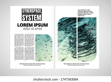 Modern vector templates for brochure, magazine, flyer, booklet with 3D rendering technology concept