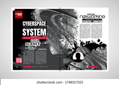 Modern vector templates for brochure, magazine, flyer, booklet with 3D rendering technology concept