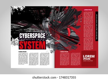 Modern vector templates for brochure, magazine, flyer, booklet with 3D rendering technology concept