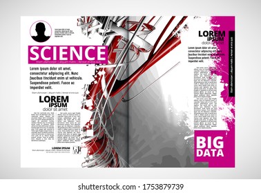 Modern vector templates for brochure, magazine, flyer, booklet with 3D rendering technology concept
