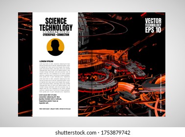 Modern vector templates for brochure, magazine, flyer, booklet with 3D rendering technology concept