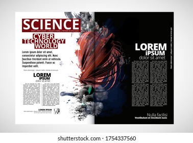 Modern vector templates for brochure, magazine, flyer, booklet with 3D rendering technology concept