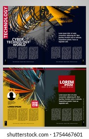 Modern vector templates for brochure, magazine, flyer, booklet with 3D rendering technology concept