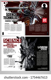Modern vector templates for brochure, magazine, flyer, booklet with 3D rendering technology concept
