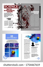 Moderne Vektorvorlagen für Broschüren, Magazine, Flyer, Broschüren mit 3D-Renderingtechnologie-Konzept