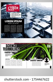 Modern vector templates for brochure, magazine, flyer, booklet with 3D rendering technology concept