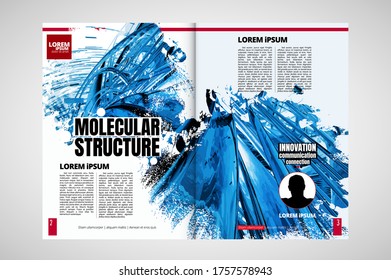 Modern vector templates for brochure, magazine, flyer, booklet with 3D rendering technology concept