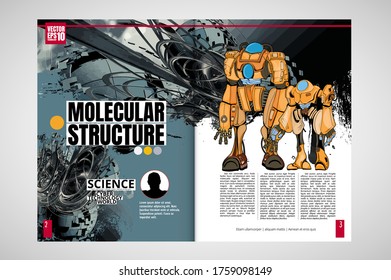 Modern vector templates for brochure, magazine, flyer, booklet with 3D rendering technology concept