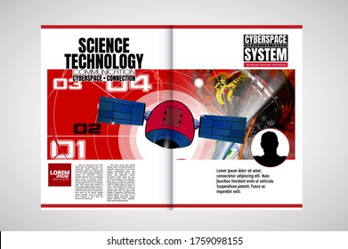 Modern vector templates for brochure, magazine, flyer, booklet with 3D rendering technology concept